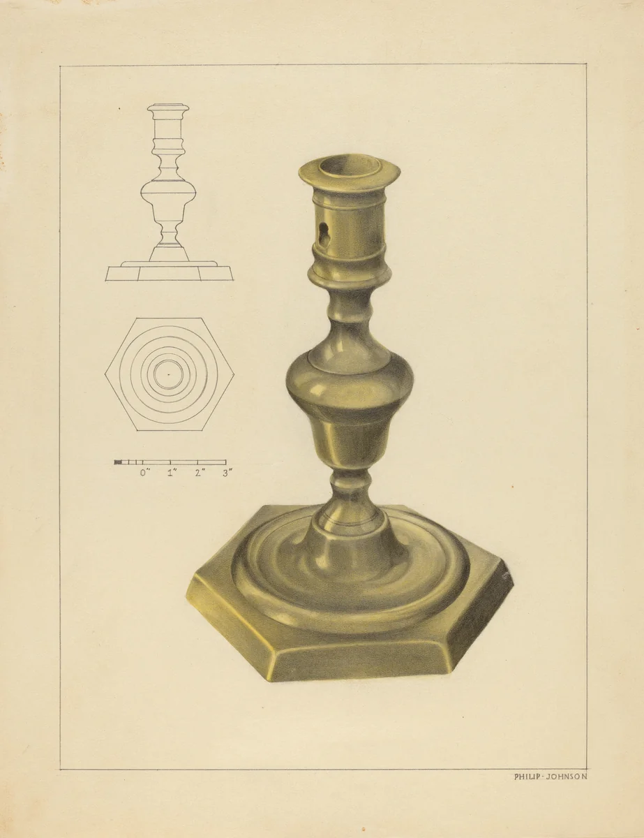 Candlestick by Philip Johnson, index of american design, 1937