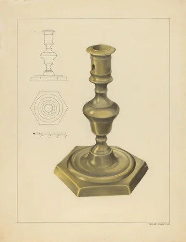 Candlestick by Philip Johnson, index of american design, 1937
