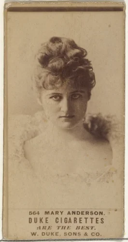 Card Number 564, Mary Anderson, from the Actors and Actresses series (N145-7) issued by Duke Sons & Co. to promote Duke Cigarettes by W. Duke, Sons & Co., photograph, 1880-1889