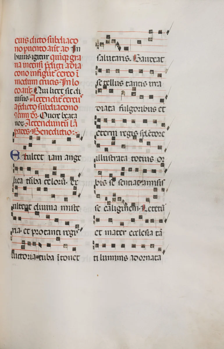 Missale: Fol. 153: Music for "Exultet" by Bartolommeo Caporali, book, 1469