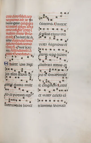 Missale: Fol. 153: Music for "Exultet" by Bartolommeo Caporali, book, 1469
