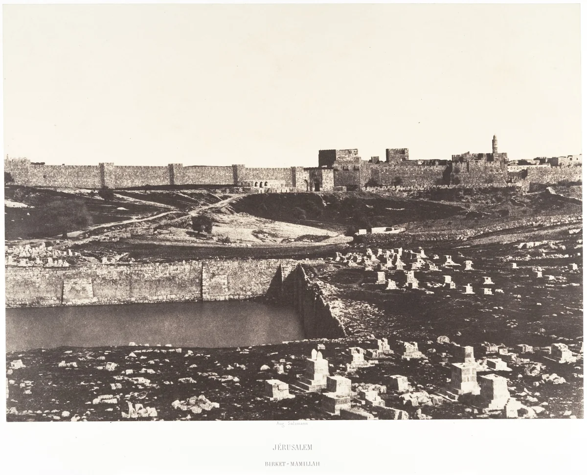 Jérusalem, Birket-Mamillah by Auguste Salzmann, photograph, 1854-1859