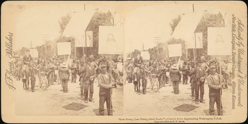 [Pair of Stereograph Views of General Jacob S. Coxey's Army of the Unemployed] by J. F. Jarvis, photograph, 1850-1919