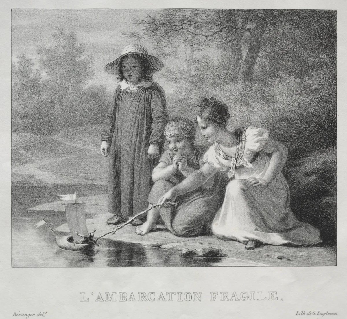 L'Ambarcation fragile by Antoine Béranger, print, 1800-1867