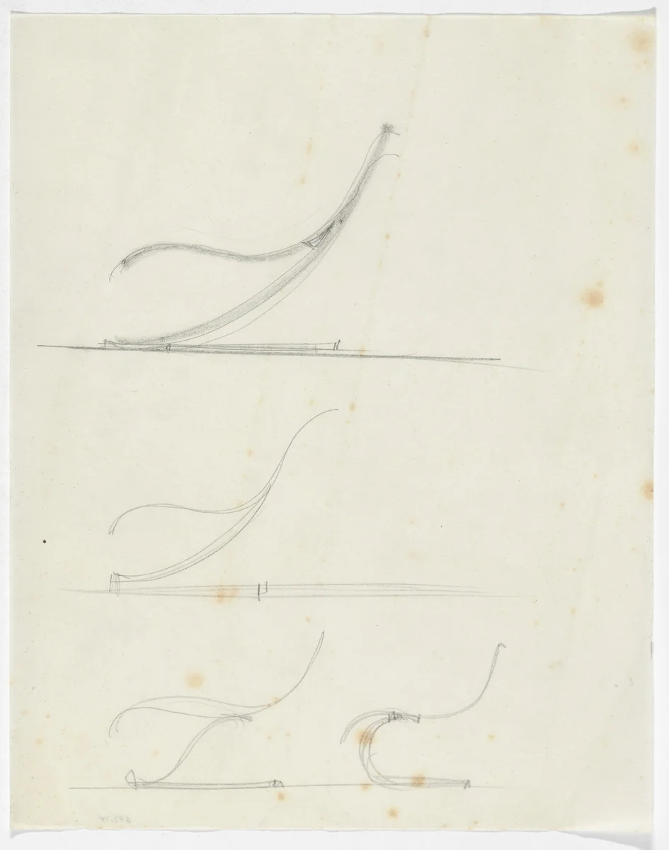 Lounge Chair without Arms (Elevation sketches) by Ludwig Mies van der Rohe, mies van der rohe archive, 1926