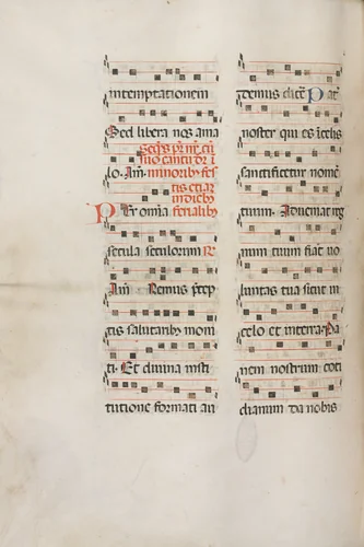 Missale: Fol. 189v: Music for various prayers by Bartolommeo Caporali, book, 1469