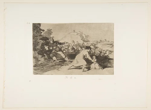 Plate 44 from "The Disasters of War" (Los Desastres de la Guerra): 'I saw it' (Yo lo vi) by Goya, print, 1810-1863