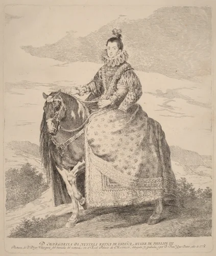 Margarita de Austria by Francisco Goya; Diego Velázquez, print, 1778