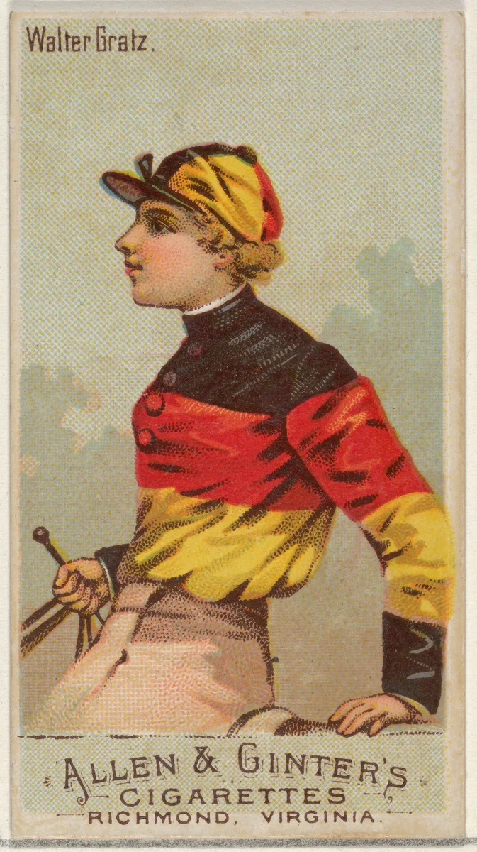Walter Gratz, from the Racing Colors of the World series (N22a) for Allen & Ginter Cigarettes by Allen & Ginter, print, 1888