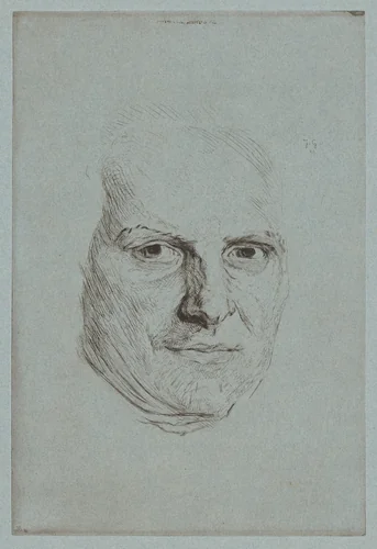 Mask of the Abbé Raynal by Jules de Goncourt; Maurice-Quentin de La Tour, print, 1859