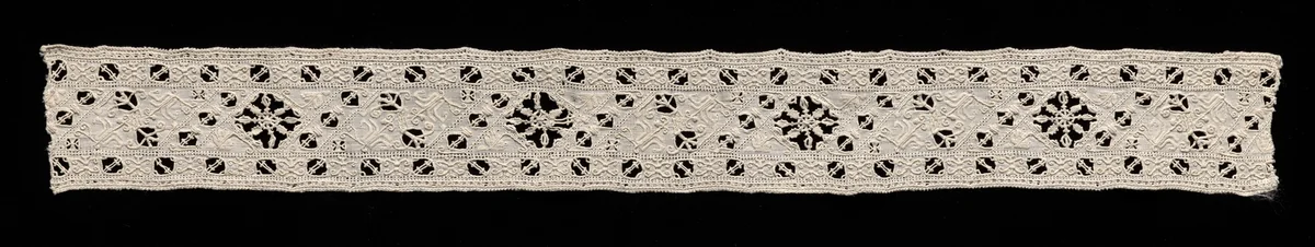 Needlepoint (Cutwork) Lace Insertion by Unknown, textile, 1560-1699