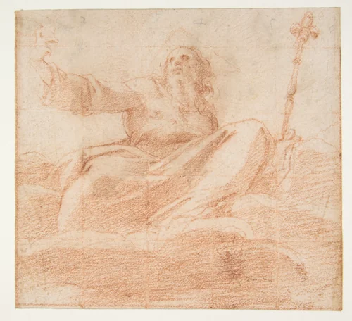 God the Father by Cristoforo Roncalli, drawing, 1553-1626