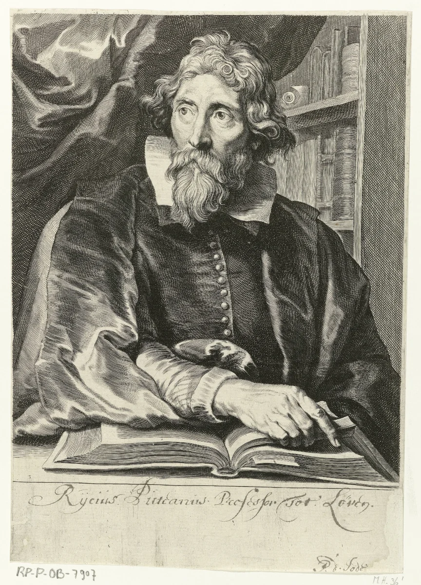Portret van Erycius Puteanus by Pieter de Jode, print, 1628-1670