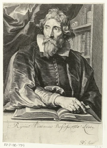 Portret van Erycius Puteanus by Pieter de Jode, print, 1628-1670