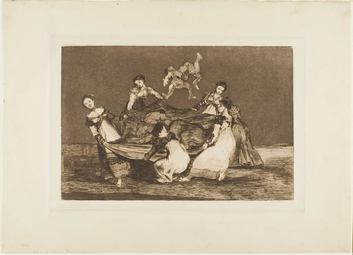Heavier than a Dead Donkey, plate 1 from Los Proverbios by Francisco José de Goya y Lucientes, print, 1815-1817