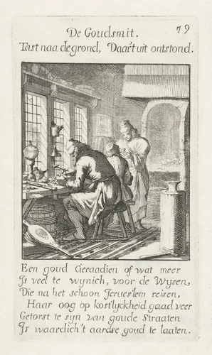 Goudsmid by Jan Luyken, print, 1694
