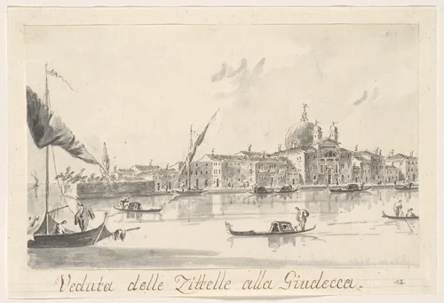 The Church of the Zitelle on the Giudecca by Giacomo Guardi, drawing, 1801-1831