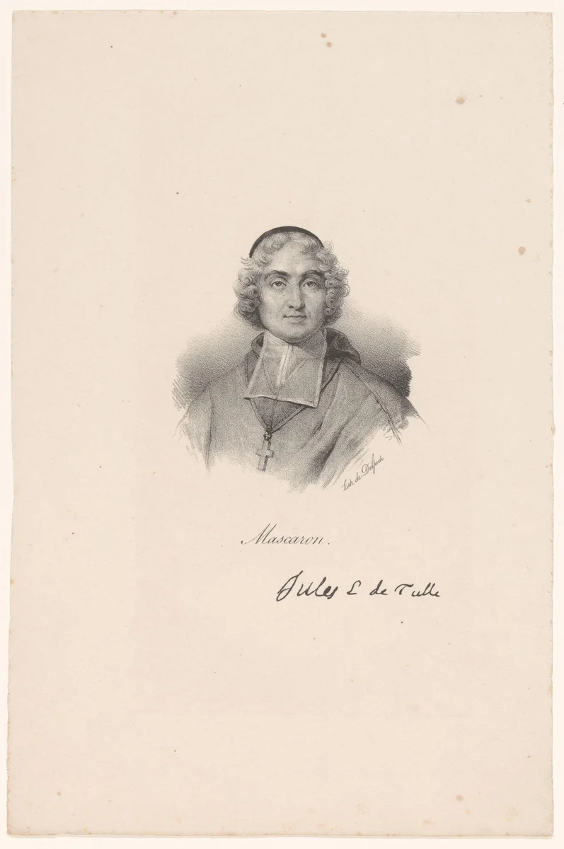 Portret van Jules Mascaron by anonymous, print, 1818-1842
