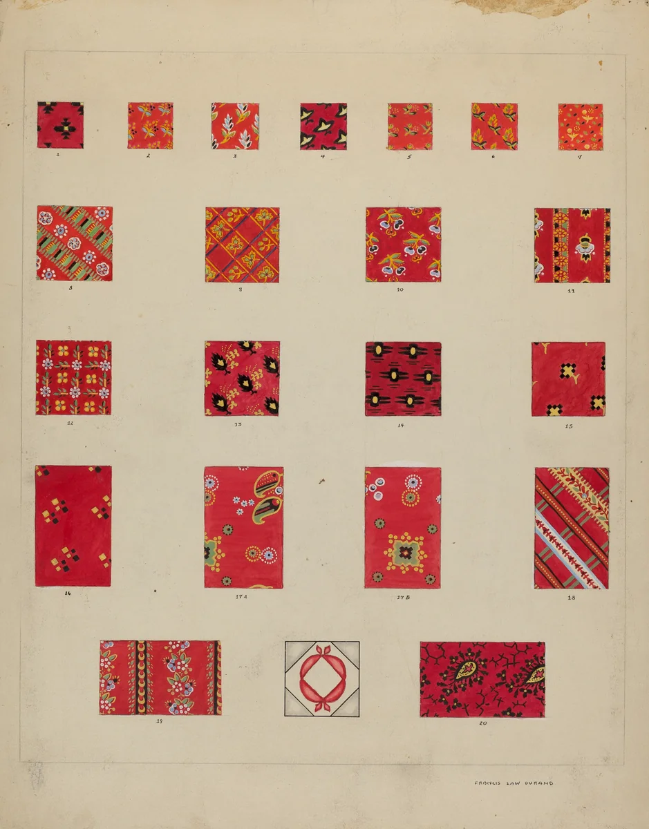 Printed Quilted Patches by Francis Law Durand, index of american design, 1935-1942