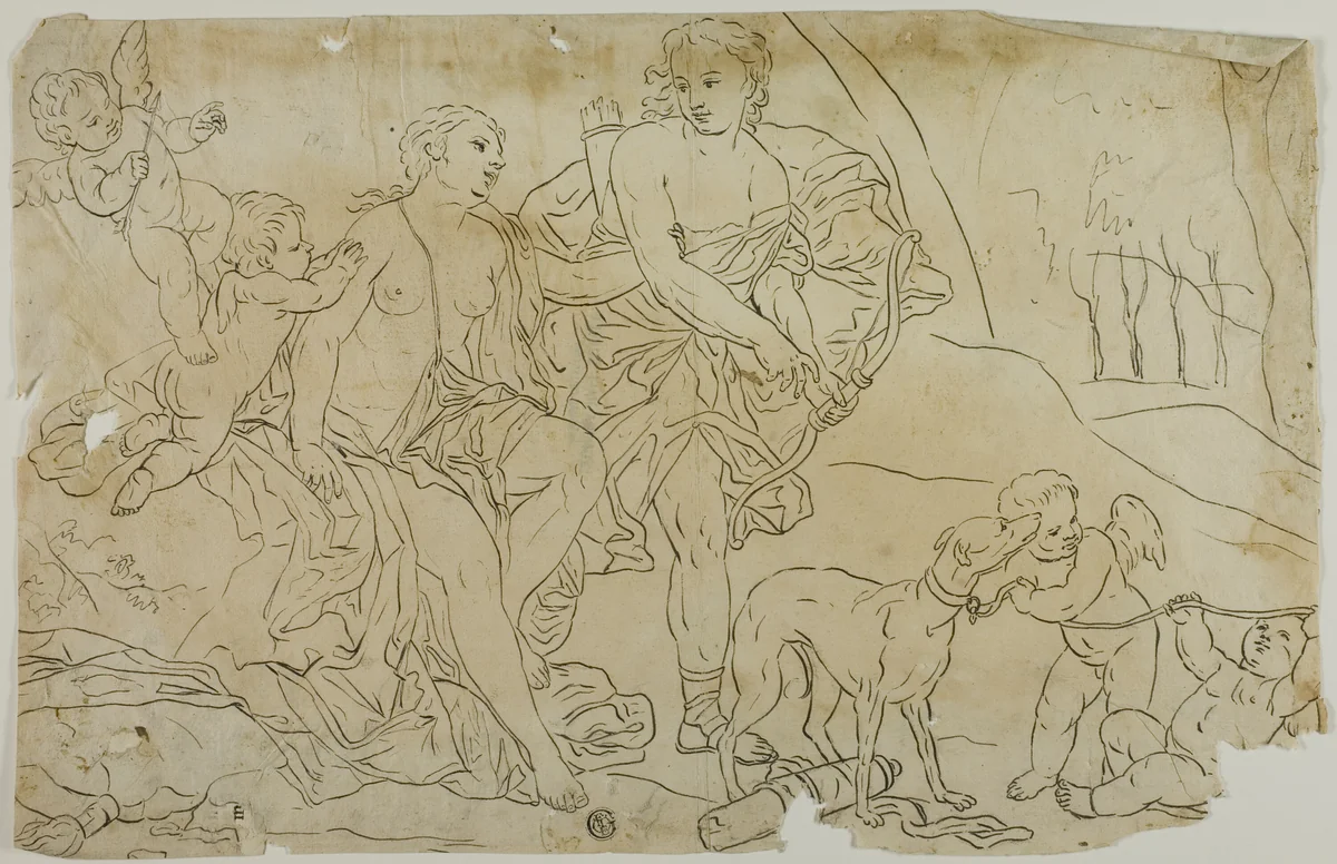 Diana and Endymion by Unknown Artist, drawing, 1700-1799
