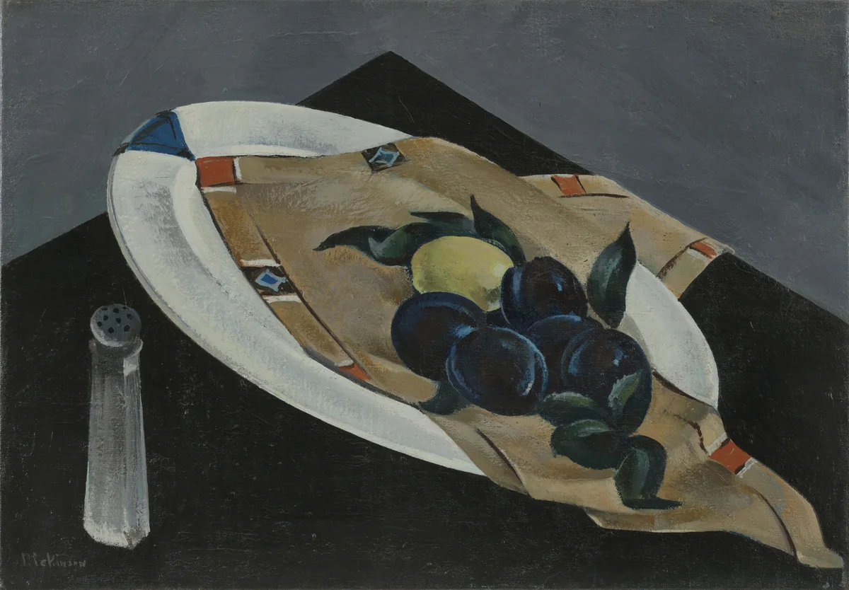 Plums on a Plate by Preston Dickinson, painting, 1926