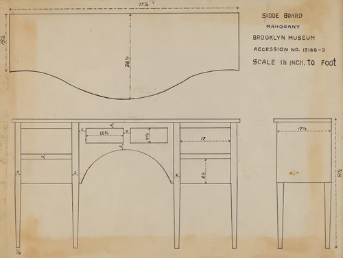 Side Board by American 20th Century, index of american design, 1935-1942