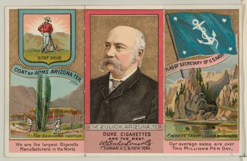 Governor Zulick, Arizona Territory, from "Governors, Arms, Etc." series (N133-2), issued by Duke Sons & Co. by W. Duke, Sons & Co., print, 1885-1892