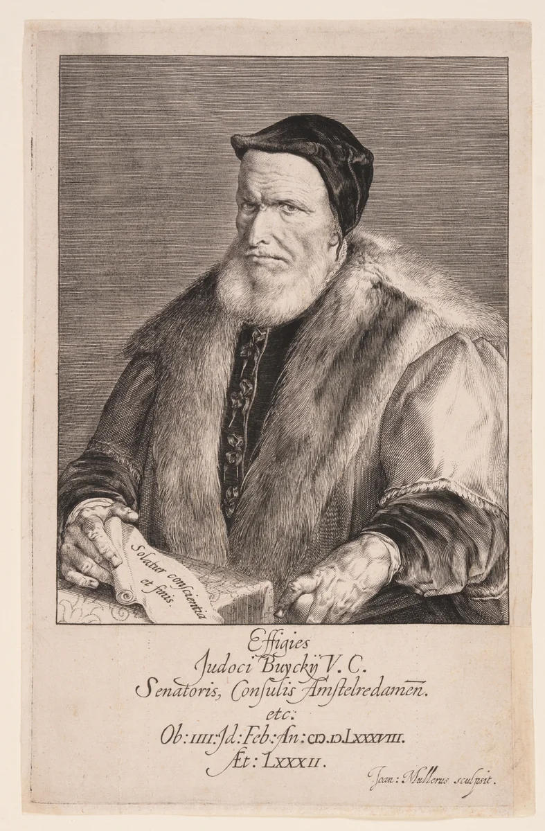 Joost Buyck, Burgomaster of Amsterdam by Jan Harmensz. Muller, print, 1588