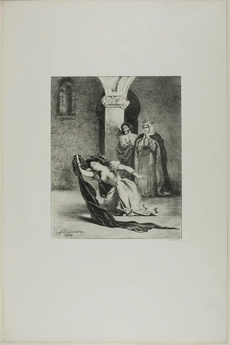 Ophelia's Song by Eugène Delacroix, print, 1834