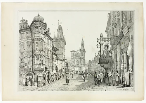 Prague, from Facsimiles of Sketches made in Flanders and Germany by Samuel Prout, print, 1833