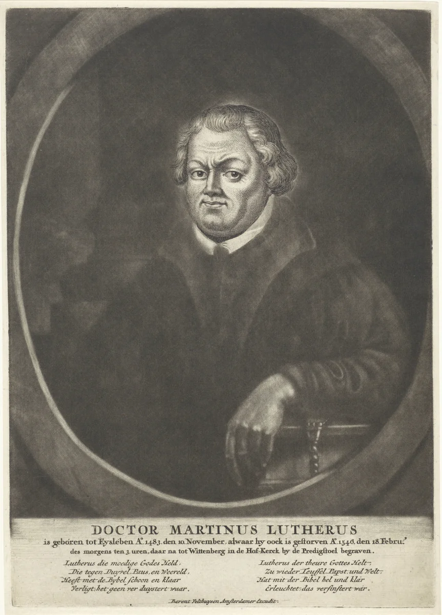 Portret van Martin Luther by anonymous, print, 1700-1750