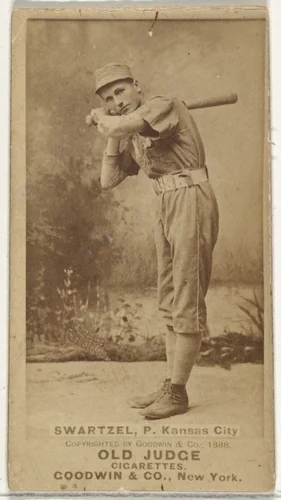 Parke B. Swartzel, Pitcher, Kansas City Cowboys, from the Old Judge series (N172) for Old Judge Cigarettes by Goodwin & Company, photograph, 1888