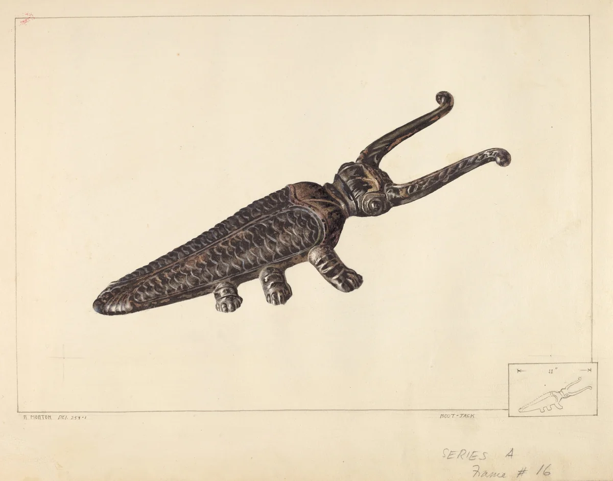 Bootjack by Ralph Morton, index of american design, 1938