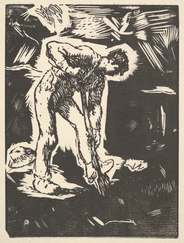 Digger by Jean-François Millet, print, 1863