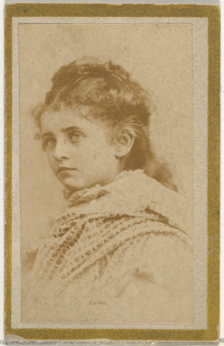 Anita, from the Actresses and Celebrities series (N60, Type 2) promoting Little Beauties Cigarettes for Allen & Ginter brand tobacco products by Allen & Ginter, photograph, 1887