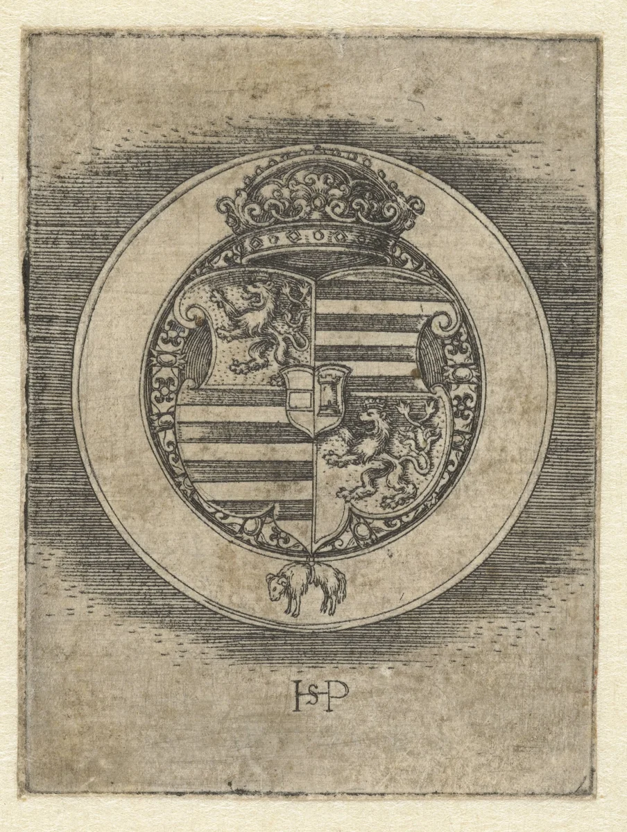 Achterkant van penning met wapen van Koning Ferdinand I van Hongarije en Bohemen by Unknown, print, 1510-1550