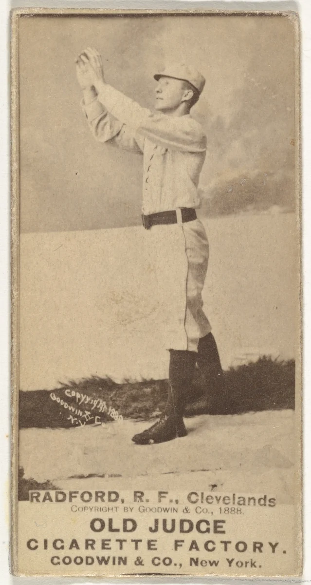 Paul Revere "Shorty" Radford, Right Field, Cleveland, from the Old Judge series (N172) for Old Judge Cigarettes by Goodwin & Company, photograph, 1888