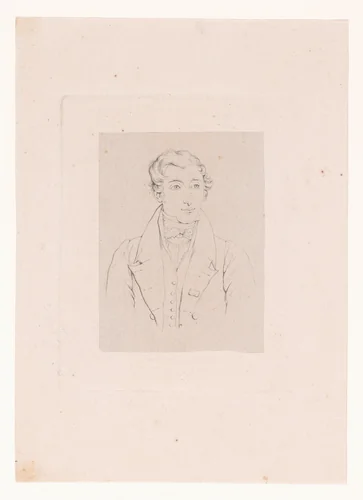 Portret van René Caillié by Eugène Verboeckhoven, print, 1808-1881