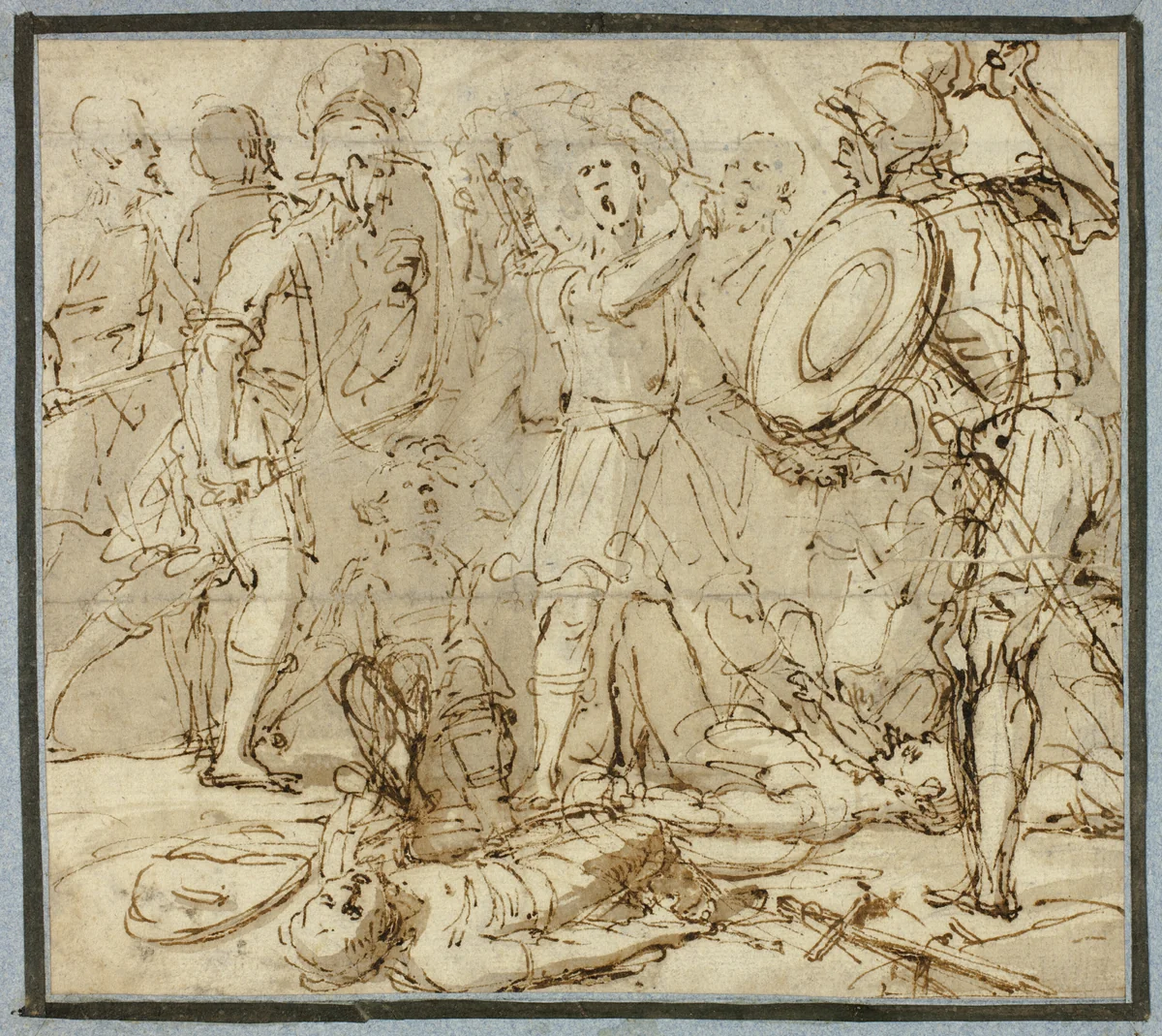 Battle Scene by There is no artist name present in the input text., drawing, 1560-1600