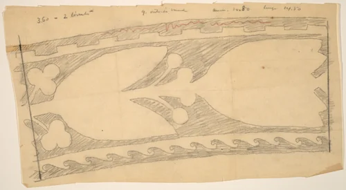 Tracing of a Border Design by Charles Sprague Pearce, drawing, 1890-1897