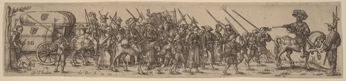 The Baggage Train with the Sergeant-Major by Johann Theodor de Bry, Sebald Beham, print, 1561-1623