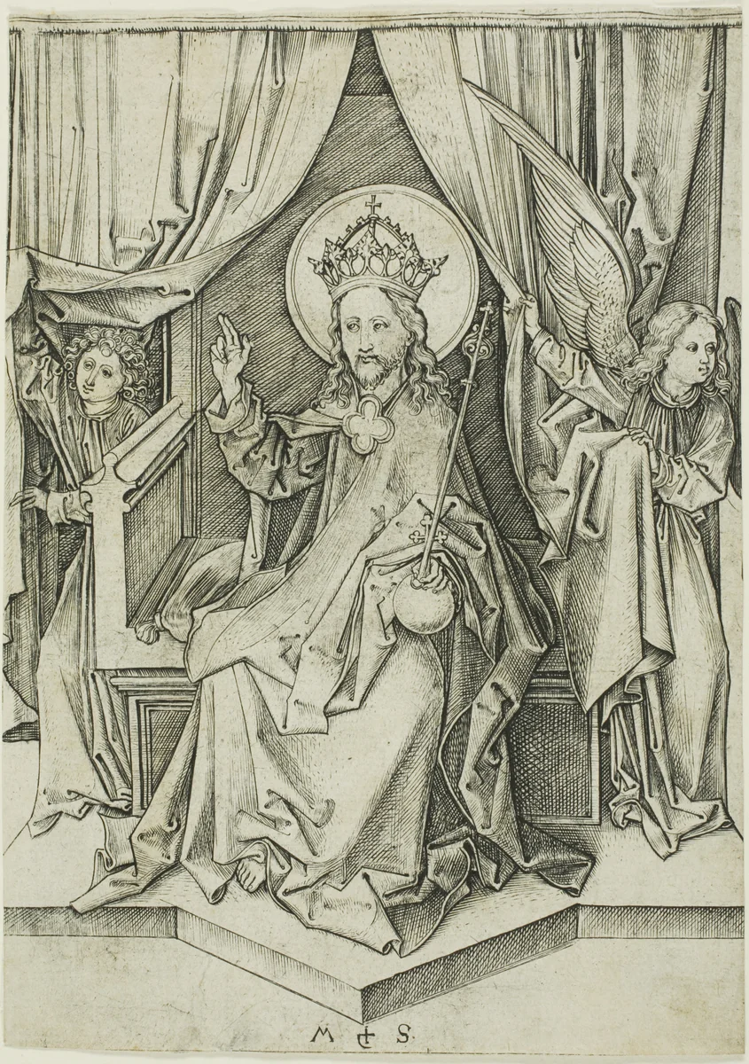 Christ Enthroned by Martin Schongauer, print, 1450-1491