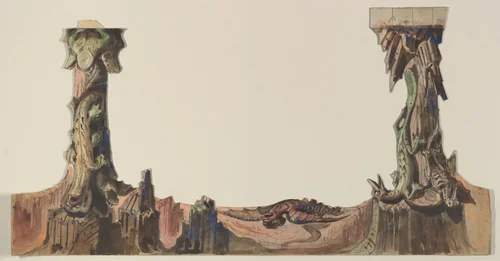 Design for a Stage Set by Eugène Cicéri, drawing, 1830-1890