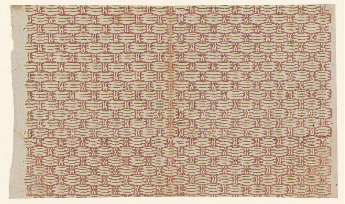 Blad met banenpatroon van zigzagmotief by anonymous, other, 1750-1900