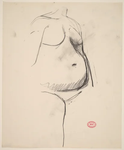 Untitled [female torso] by Richard Diebenkorn, drawing, 1955-1967