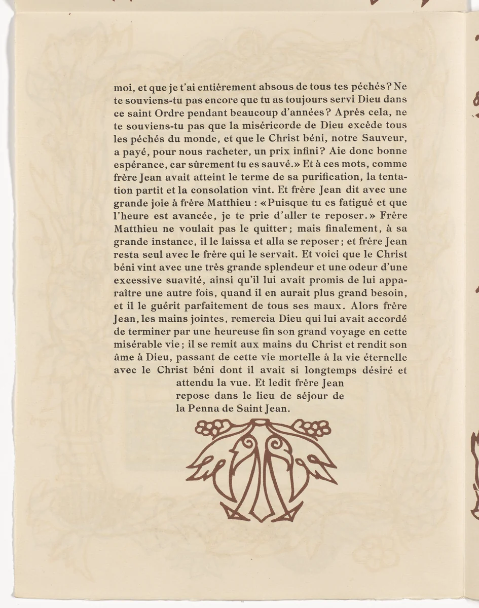 Tailpiece (page 250) from Les Petites Fleurs de St. François (The Little Flowers of St. Francis) by Émile Bernard, illustrated book, 1928