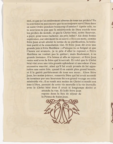 Tailpiece (page 250) from Les Petites Fleurs de St. François (The Little Flowers of St. Francis) by Émile Bernard, illustrated book, 1928