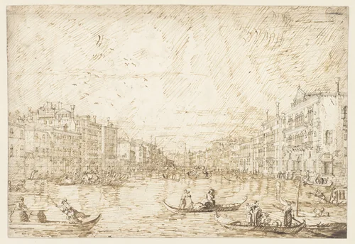 The Grand Canal, Venice by Canaletto, drawing, 1738-1740