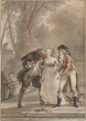 Loaned Kiss by Jacques Louis François Touzé, drawing, 1795