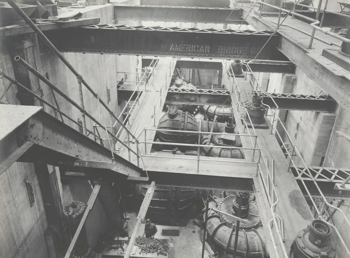 Balboa Terminals. Dry Dock #1. Installation of Pump Well by Unidentified Photographer, photograph, 1916